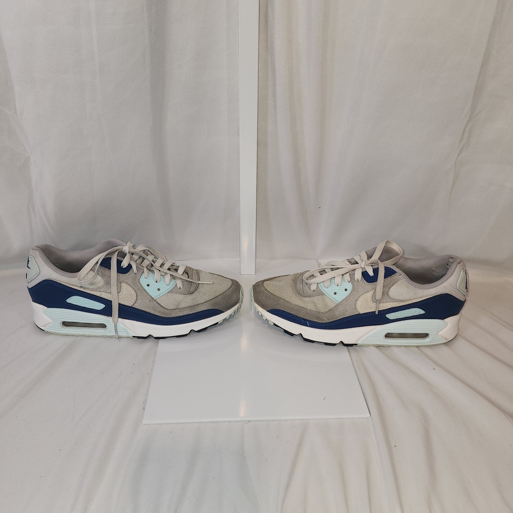 Nike Air Max 90 Shoes Platinum White Glacier Blue Shoe FN6958-001 Mens Size 10